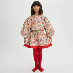 The Middle Daughter-Girls Coral Floral Circle Skirt | Childrensalon Outlet