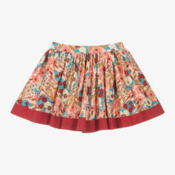 The Middle Daughter-Girls Coral Floral Circle Skirt | Childrensalon Outlet