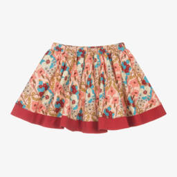 The Middle Daughter-Girls Coral Floral Circle Skirt | Childrensalon Outlet