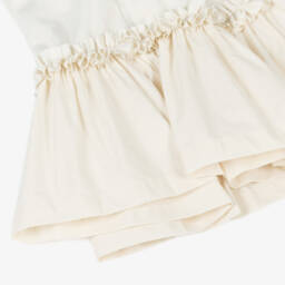 The Middle Daughter-Girls Cream Velour and Cotton Dress | Childrensalon Outlet