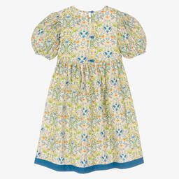 The Middle Daughter-Girls Ivory & Blue Floral Cotton Dress | Childrensalon Outlet