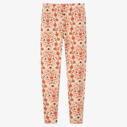 The Middle Daughter-ليقنز بطبعة ورود قطن جيرسي لون عاجي و برتقالي | Childrensalon Outlet