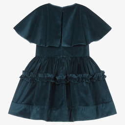 The Middle Daughter-Girls Navy Blue Velvet Dress | Childrensalon Outlet