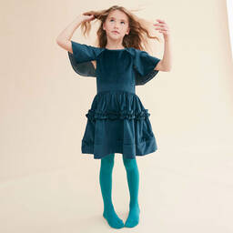 The Middle Daughter-Girls Navy Blue Velvet Dress | Childrensalon Outlet