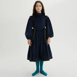 The Middle Daughter-فستان مخمل لون كحلي | Childrensalon Outlet