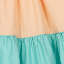 The Middle Daughter-Girls Pink & Aqua Blue Cotton Dress | Childrensalon Outlet