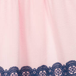 The Middle Daughter-Girls Pink & Blue Cotton Tiered Dress | Childrensalon Outlet