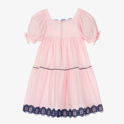 The Middle Daughter-Girls Pink & Blue Cotton Tiered Dress | Childrensalon Outlet