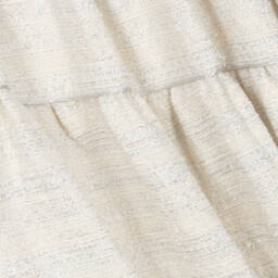 The Middle Daughter-Girls Silver Lurex Tiered Dress | Childrensalon Outlet