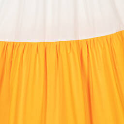 The Middle Daughter-Girls White & Orange Tiered Dress | Childrensalon Outlet