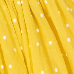 The Middle Daughter-Girls Yellow Cotton Polka Dot Dress | Childrensalon Outlet