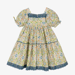 The Middle Daughter-Бежевое хлопковое платье в цветочек | Childrensalon Outlet