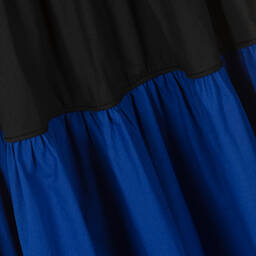 The Middle Daughter-Teen Girls Black & Blue Cotton Midi Dress | Childrensalon Outlet