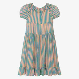 The Middle Daughter-Teen Girls Blue & Pink Striped Cotton Dress | Childrensalon Outlet