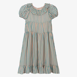 The Middle Daughter-Teen Girls Blue & Pink Striped Cotton Dress | Childrensalon Outlet