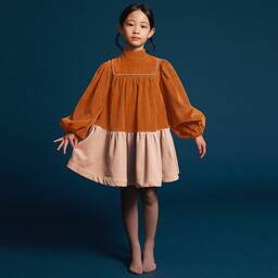 The Middle Daughter-Teen Girls Brown & Pink Corduroy Dress | Childrensalon Outlet