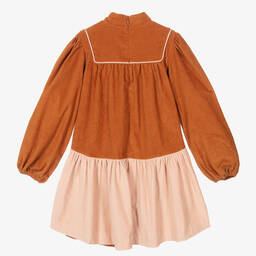 The Middle Daughter-Teen Girls Brown & Pink Corduroy Dress | Childrensalon Outlet