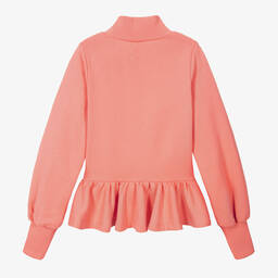 The Middle Daughter-Teen Girls Coral Pink Peplum Sweatshirt | Childrensalon Outlet