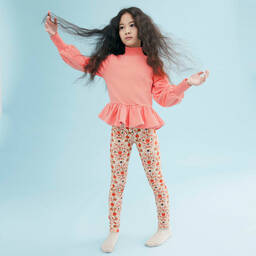 The Middle Daughter-Teen Girls Coral Pink Peplum Sweatshirt | Childrensalon Outlet