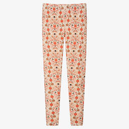 The Middle Daughter-Teen Girls Ivory & Orange Floral Leggings | Childrensalon Outlet