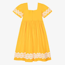 The Middle Daughter-Teen Girls Orange Cotton Dress | Childrensalon Outlet