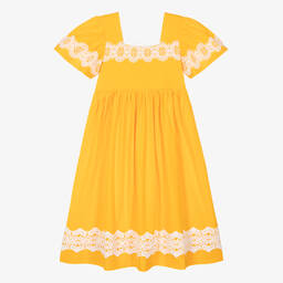 The Middle Daughter-Teen Girls Orange Cotton Dress | Childrensalon Outlet