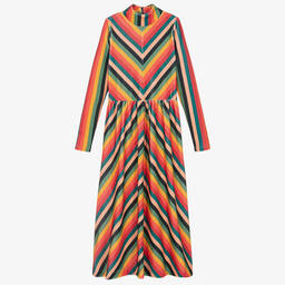 The Middle Daughter-Teen Girls Red & Green Striped Velour Dress | Childrensalon Outlet