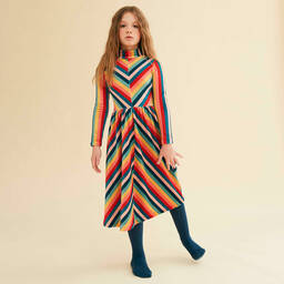 The Middle Daughter-Teen Girls Red & Green Striped Velour Dress | Childrensalon Outlet