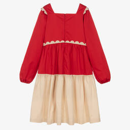 The Middle Daughter-Teen Girls Red & Ivory Scallop Dress | Childrensalon Outlet