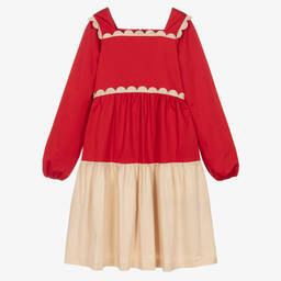 The Middle Daughter-Teen Girls Red & Ivory Scallop Dress | Childrensalon Outlet