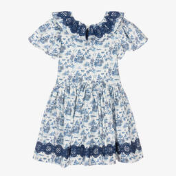 The Middle Daughter-Teen Girls White & Blue Willow Pattern Dress | Childrensalon Outlet