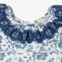 The Middle Daughter-Teen Girls White & Blue Willow Pattern Dress | Childrensalon Outlet