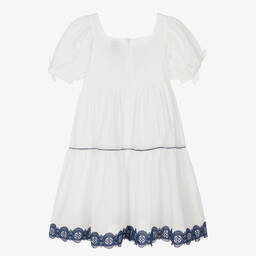 The Middle Daughter-Teen Girls White Tiered Cotton Dress | Childrensalon Outlet