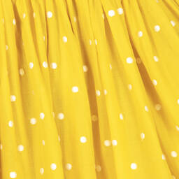 The Middle Daughter-Teen Girls Yellow Cotton Polka Dot Dress | Childrensalon Outlet