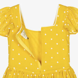 The Middle Daughter-Teen Girls Yellow Cotton Polka Dot Dress | Childrensalon Outlet