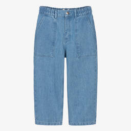 The New Society-Girls Blue Denim Patch Pocket Jeans | Childrensalon Outlet