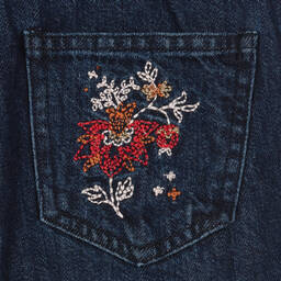 The New Society-Широкие синие джинсы для девочек | Childrensalon Outlet