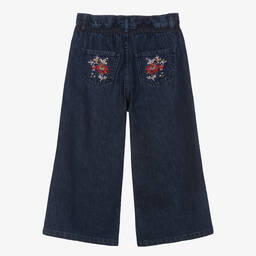 The New Society-Широкие синие джинсы для девочек | Childrensalon Outlet
