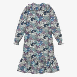 The New Society-Синее хлопковое платье с принтом Liberty | Childrensalon Outlet