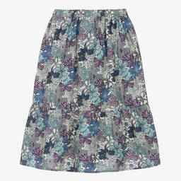 The New Society-Синяя хлопковая юбка с принтом Liberty | Childrensalon Outlet