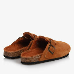 The New Society-Girls Brown Suede Leather Clogs | Childrensalon Outlet