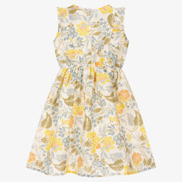 The New Society-Girls Ivory & Blue Botanic Dress | Childrensalon Outlet