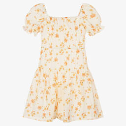 The New Society-Girls Ivory & Pink Floral Dress | Childrensalon Outlet