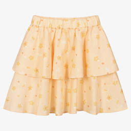 The New Society-Girls Orange Floral Linen Skirt | Childrensalon Outlet