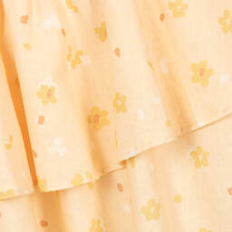 The New Society-Girls Orange Floral Linen Skirt | Childrensalon Outlet