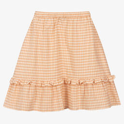 The New Society-Розовая хлопковая юбка в клетку | Childrensalon Outlet