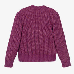 The New Society-Girls Purple Chunky Knit Jumper | Childrensalon Outlet