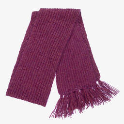 The New Society-Girls Purple Chunky Knit Scarf (230cm) | Childrensalon Outlet