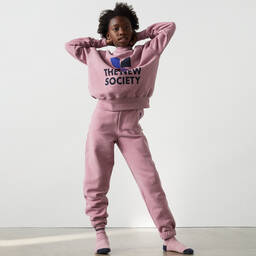 The New Society-Фиолетовые хлопковые джоггеры | Childrensalon Outlet