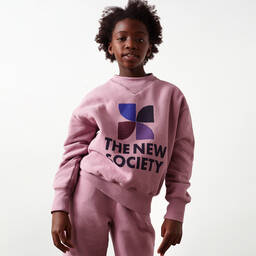 The New Society-سويتشيرت قطن لون بنفسجي للبنات | Childrensalon Outlet